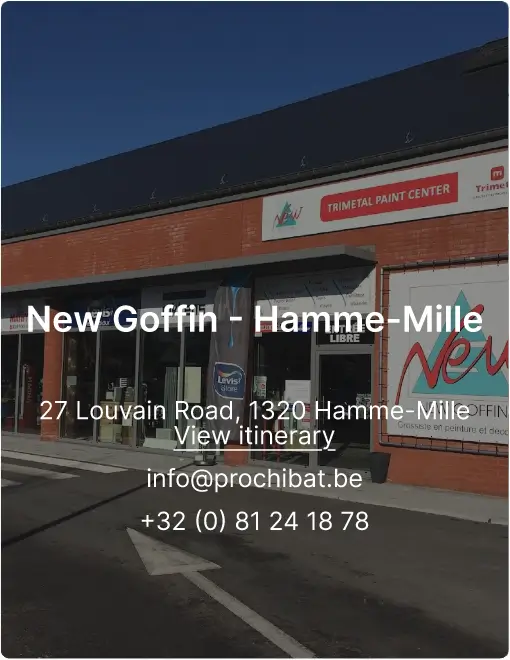 New Goffin - Hamme-Mille Ch. de Louvain 27 1320 Hamme-Mille hm@newgoffin.be   +32 (0) 10 24 25 52